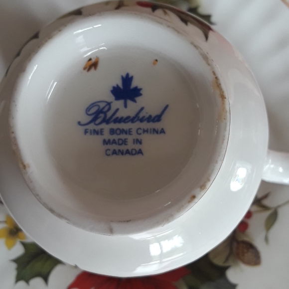 ⭐RARE⭐♥️ANTIQUE♥️Bluebird Fine Bone China Christmas Tea set - Picture 5 of 7